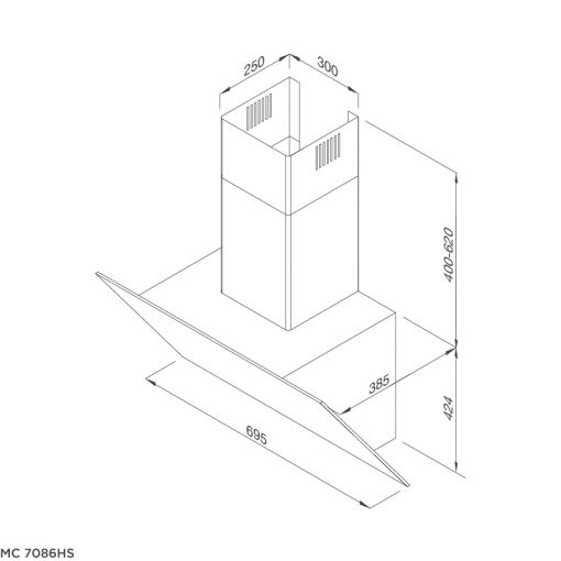 Máy hút khói khử mùi - áp tường MC 7086HS