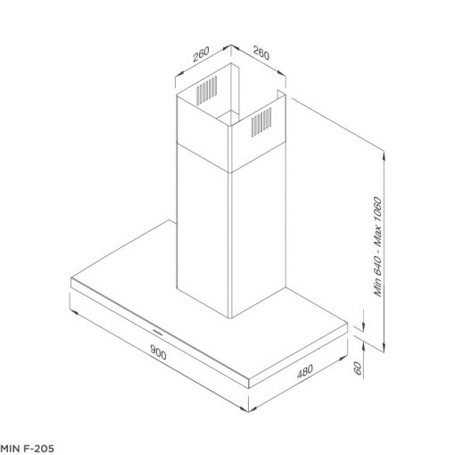 Máy hút khói, khử mùi MIN F-205