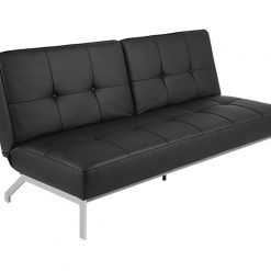 Sofa giường Perugia PU màu đen 2