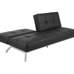 Sofa giường Perugia PU màu đen 4