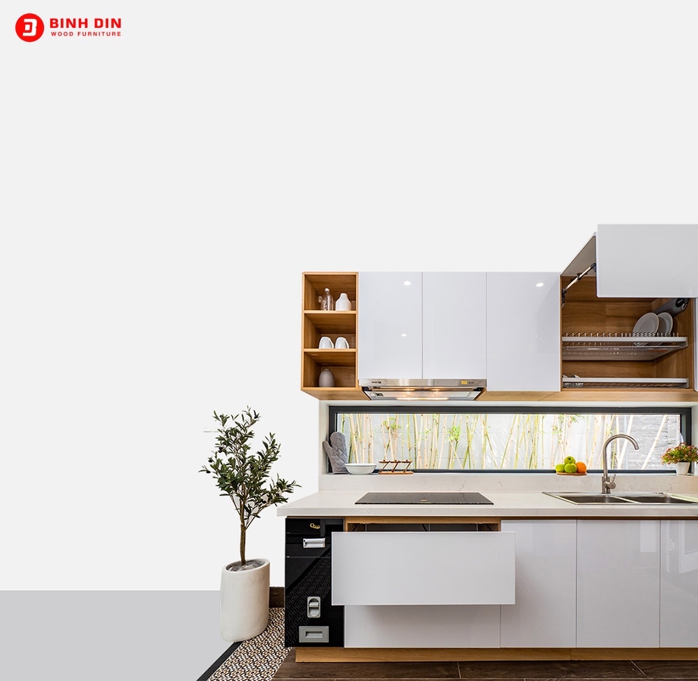 Nhờ sự sáng tạo trong thiết kế, tủ bếp thông minh giúp tiết kiệm diện tích mà vẫn tạo ra một không gian sang trọng